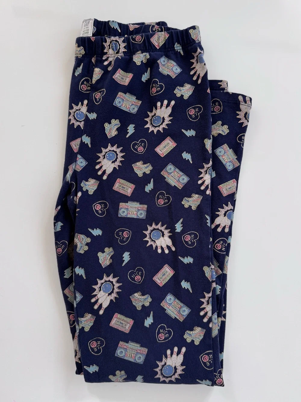 GAP Navy Joggers with Retro Icons 🎳